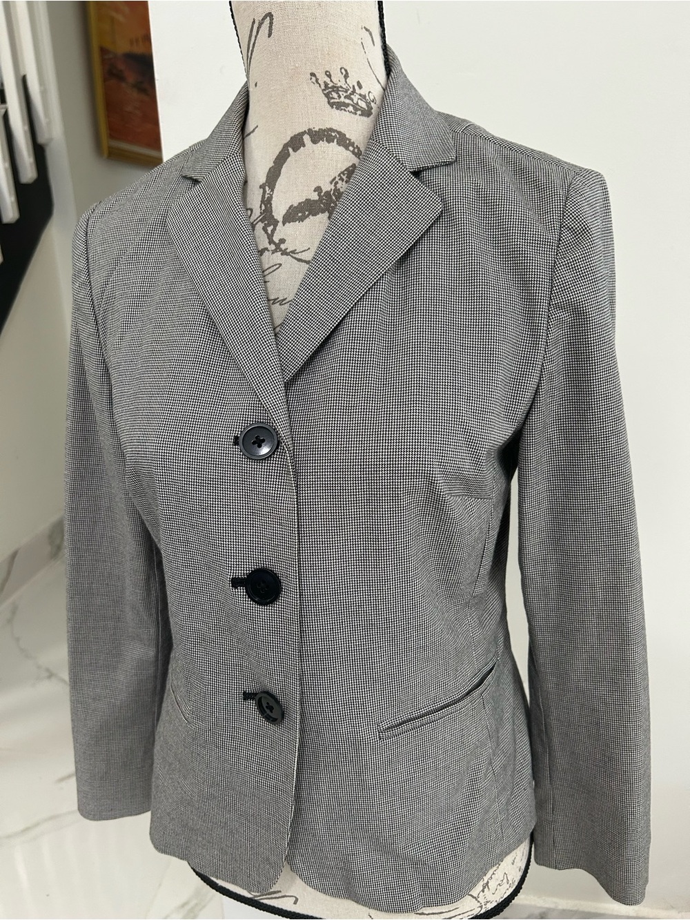 Gap Classic Gray Tailored Cotton Spandex Professional Blazer 6